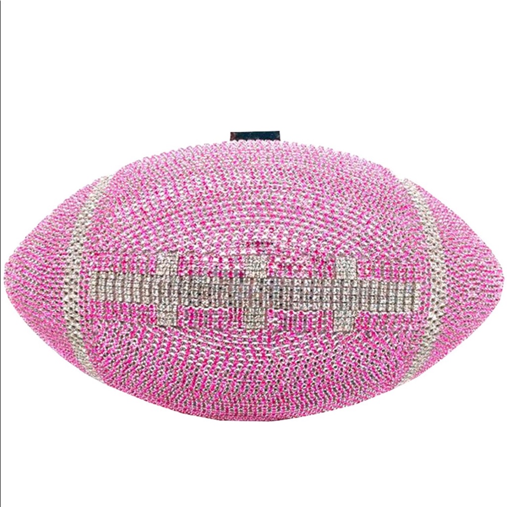 Posh Pink Dazzling Football Clutch Bag